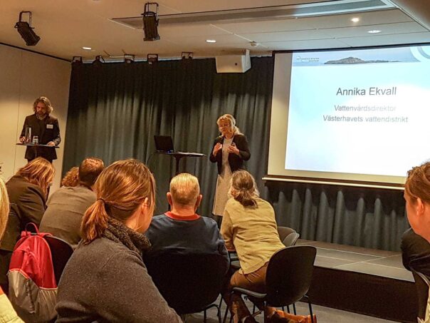 Annika Ekvall, vattenvårdsdirektör för Västrehavets vattendistrikt öppnar 2019 års vattenrådsdag i Göteborg. Foto: Richard Nilsson