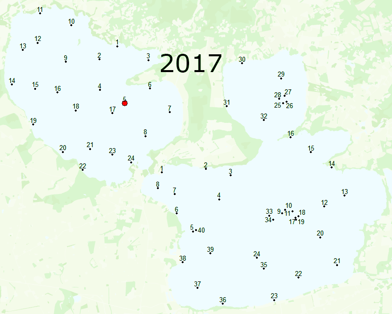 Gärsarnas spridning 2017-2025 - baserat på provfiskeresultat.